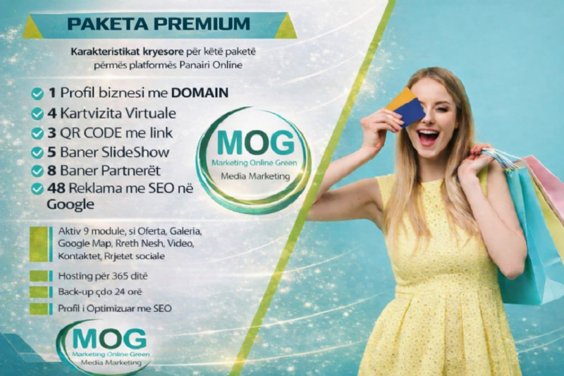 Paketa Premium me 48 reklama, Faqe interneti E Shop, Website E Commerce dyqan online, Web faqe per dyqan online E Shop, Dyqan per shitje online E Shop, marketing digjital Shqiperi, reklame me dyqan online, Profil biznesi me link, website per biznes