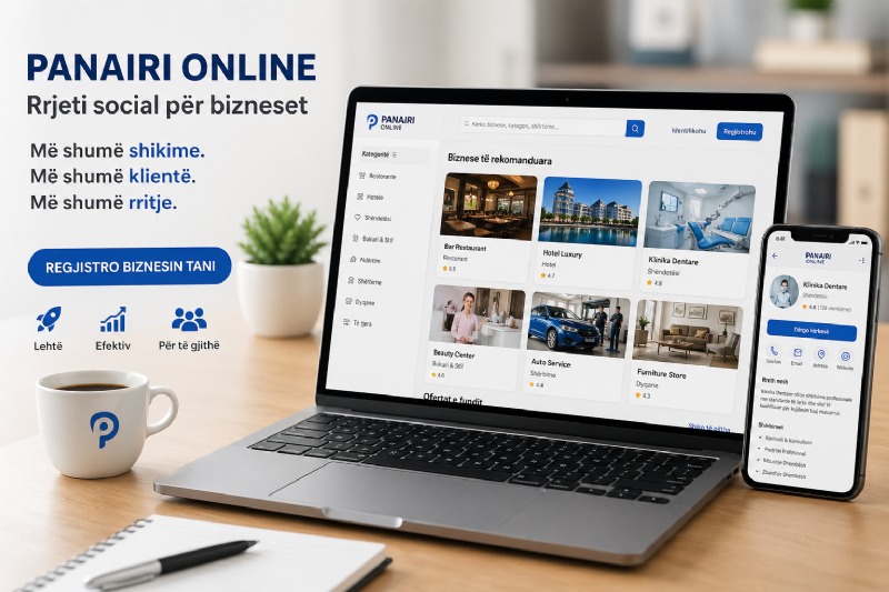 Regjistro biznesin tënd në Panairi Online dhe fillo të marrësh më shumë shikime, kërkime dhe klientë online